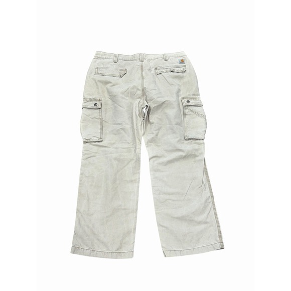 Carhartt Mens Rugged Cargo Pants Relaxed Fit Tan Khaki 40x30 Workwear 100272 - Picture 4 of 7